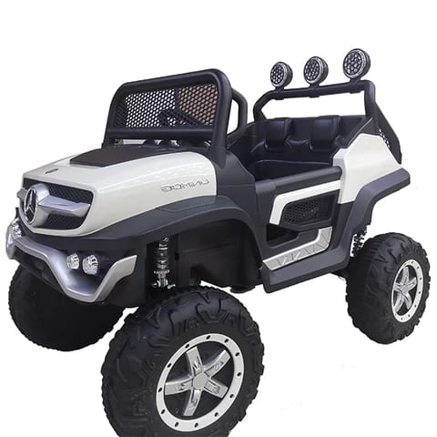 Rutas CR58 Mini Mercedes Benz Unimog 12V - Llantas de hule - Asientos de cuero - 4x4 con Control Remoto