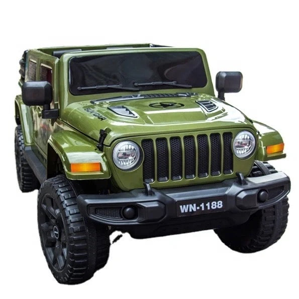 2023 Rutas CR58 Estilo jeep pickup Verde - 12V - 4 Motores - Llantas plásticas - Asiento plástico - Control remoto - Hasta 5 años