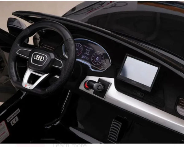 2024 Rutas CR 58 Audi Q5 - Gris - Dos asientos de cuero - 4 Motores - 12V - Control Remoto - Llantas de hule - Pantalla de Video - Hasta los 8 Años.