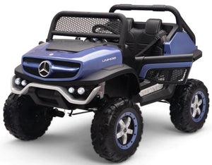 Encargo 2025 Rutas CR58 - Mercedes Benz Unimog - Azul - 24 Voltios - Llantas de hule - Asientos de cuero - 4 Motores -  Pantalla de Video - Control Remoto - Hasta los 10 años