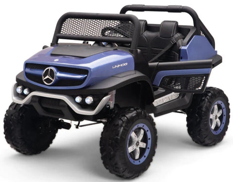 Encargo 2025 Rutas CR58 - Mercedes Benz Unimog - Azul - 24 Voltios - Llantas de hule - Asientos de cuero - 4 Motores -  Pantalla de Video - Control Remoto - Hasta los 10 años
