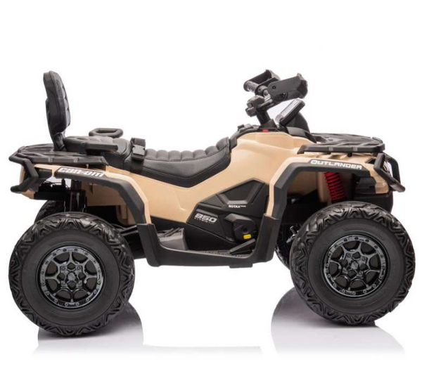 Encargo 2025 Rutas CR58 ATV Can-Am Outlander - 24 Voltios - 4 Motores - Color Arena - Llantas de Hule - Asiento de cuero - Hasta 8 Años