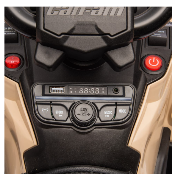 Encargo 2025 Rutas CR58 ATV Can-Am Outlander - 24 Voltios - 4 Motores - Color Arena - Llantas de Hule - Asiento de cuero - Hasta 8 Años