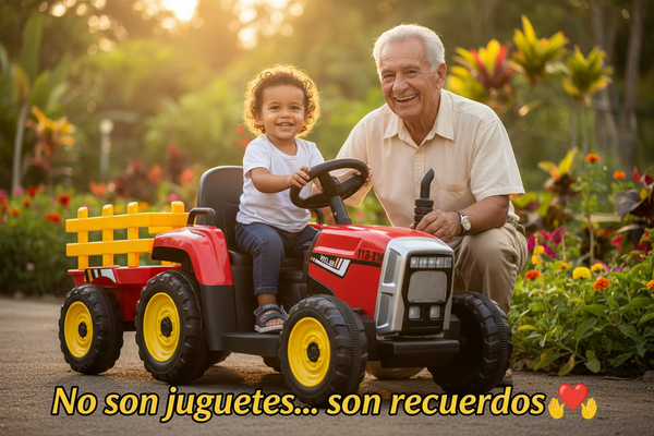 Carrito Eléctrico para niños • Tractor • Rojo • 12 Voltios • Rutas Cr58 ER26