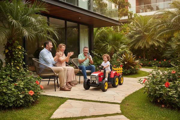 Carrito Eléctrico para niños • Tractor • Rojo • 12 Voltios • Rutas Cr58 ER26