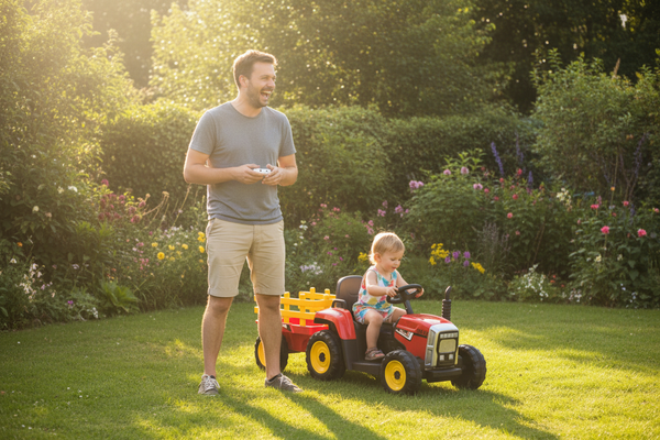 Carrito Eléctrico para niños • Tractor • Rojo • 12 Voltios • Rutas Cr58 ER26