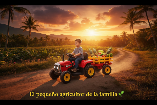Carrito Eléctrico para niños • Tractor • Rojo • 12 Voltios • Rutas Cr58 ER26