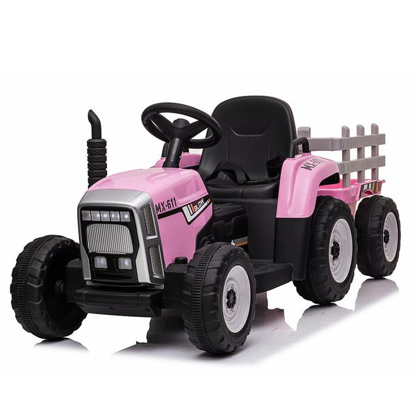 Carrito Eléctrico para niños • Tractor • Rosado • 12 Voltios • Rutas Cr58 ER26