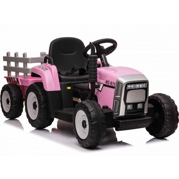 Carrito Eléctrico para niños • Tractor • Rosado • 12 Voltios • Rutas Cr58 ER26