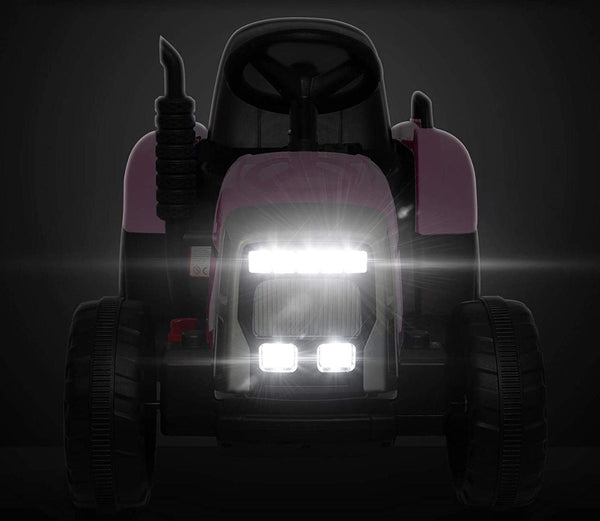 Carrito Eléctrico para niños • Tractor • Rosado • 12 Voltios • Rutas Cr58 ER26
