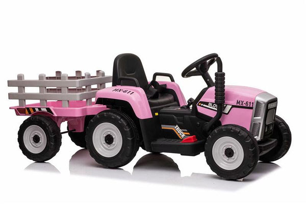 Carrito Eléctrico para niños • Tractor • Rosado • 12 Voltios • Rutas Cr58 ER26