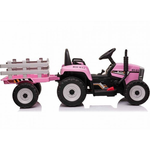 Carrito Eléctrico para niños • Tractor • Rosado • 12 Voltios • Rutas Cr58 ER26