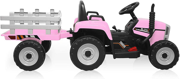 Carrito Eléctrico para niños • Tractor • Rosado • 12 Voltios • Rutas Cr58 ER26