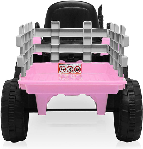 Carrito Eléctrico para niños • Tractor • Rosado • 12 Voltios • Rutas Cr58 ER26