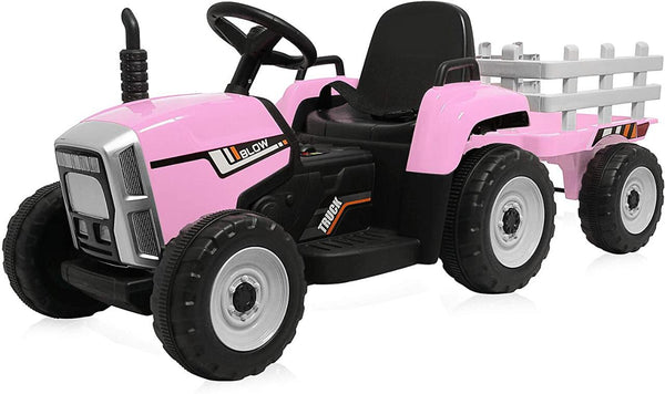 Carrito Eléctrico para niños • Tractor • Rosado • 12 Voltios • Rutas Cr58 ER26