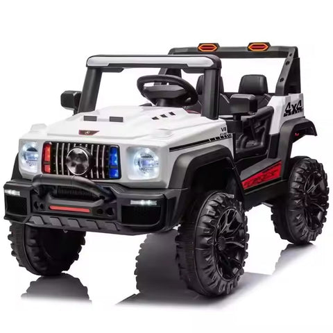 Encargo 2025 Rutas CR58 Estilo Jeep Alápi - 12 Voltios - 4 Motores - Blanco- Llantas plásticas - Asiento de plástico- Control Remoto - Hasta 5 Años