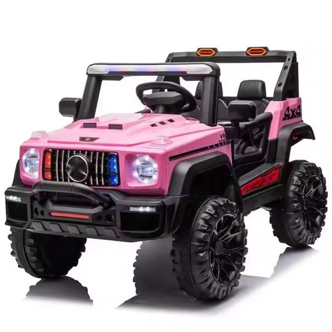 Encargo 2025 Rutas CR58 Estilo Jeep Alápi - 12 Voltios - 4 Motores - Rosado - Llantas plásticas - Asiento de plástico- Control Remoto - Hasta 5 Años