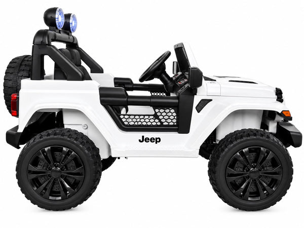 Carrito Eléctrico para niños • Jeep Leyend • Blanco • 12 Voltios • Rutas Cr58 ER26