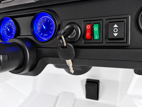 Carrito Eléctrico para niños • Jeep Leyend • Blanco • 12 Voltios • Rutas Cr58 ER26