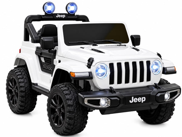 Carrito Eléctrico para niños • Jeep Leyend • Blanco • 12 Voltios • Rutas Cr58 ER26