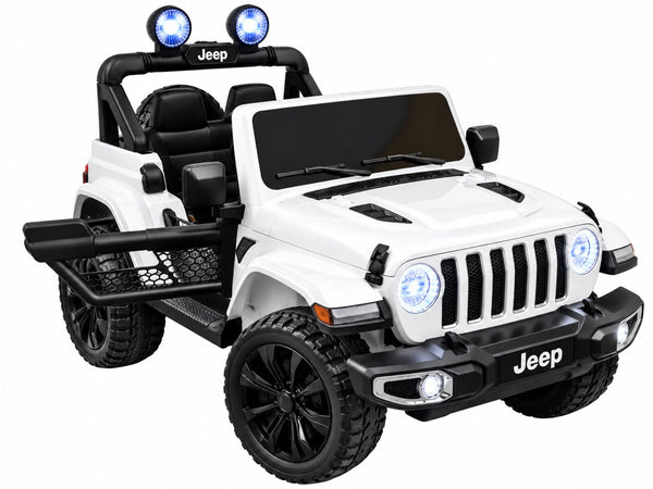 Carrito Eléctrico para niños • Jeep Leyend • Blanco • 12 Voltios • Rutas Cr58 ER26