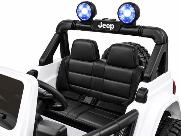 Carrito Eléctrico para niños • Jeep Leyend • Blanco • 12 Voltios • Rutas Cr58 ER26