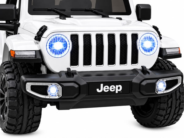 Carrito Eléctrico para niños • Jeep Leyend • Blanco • 12 Voltios • Rutas Cr58 ER26