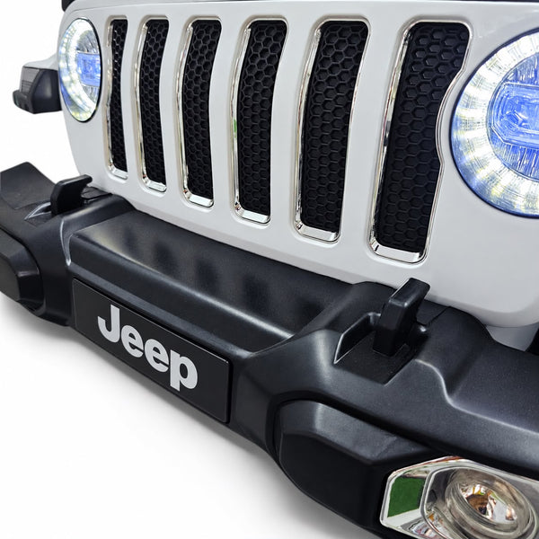 Carrito Eléctrico para niños • Jeep Leyend • Blanco • 12 Voltios • Rutas Cr58 ER26