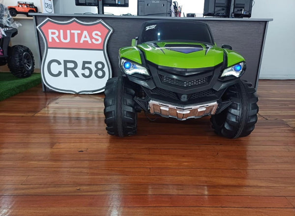 Usaditos • Rutas CR58 • UTV TALAMANCA • 12 Voltios • 2 Motores • Color Verde • Llantas plásticas • Asiento plástico - Control Remoto • Hasta 6 Años