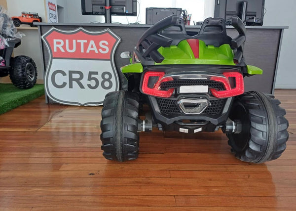 Usaditos • Rutas CR58 • UTV TALAMANCA • 12 Voltios • 2 Motores • Color Verde • Llantas plásticas • Asiento plástico - Control Remoto • Hasta 6 Años