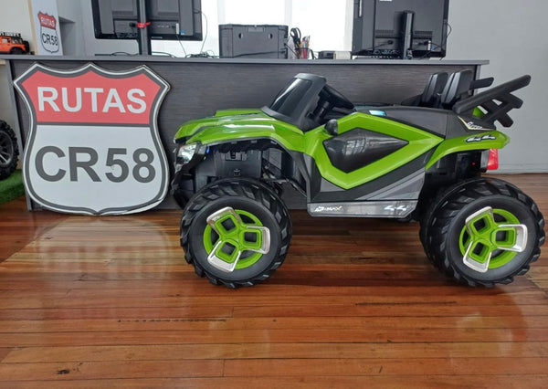 Usaditos • Rutas CR58 • UTV TALAMANCA • 12 Voltios • 2 Motores • Color Verde • Llantas plásticas • Asiento plástico - Control Remoto • Hasta 6 Años