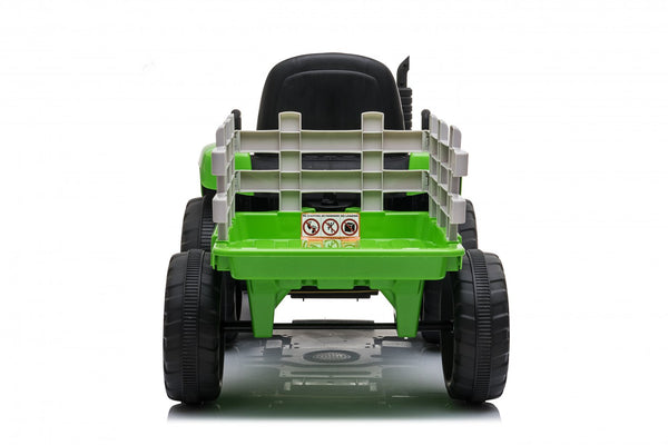 Encargo 2025 Rutas CR58 Tractor - 12 Voltios - 2 Motores - Color Verde con estacas gris - Llantas de Hule - Asiento de cuero - Control Remoto - Carreta - Hasta 5 Años