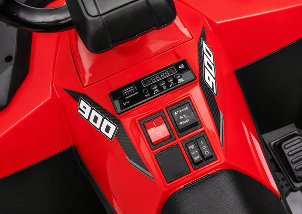 Rutas CR58 • ATV TITAN • 24 Voltios • 4 Motores • Color rojo • Llantas de hule • Asiento de cuero - Control Remoto • Hasta 8 Años • ER26