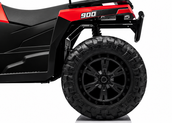 Rutas CR58 • ATV TITAN • 24 Voltios • 4 Motores • Color rojo • Llantas de hule • Asiento de cuero - Control Remoto • Hasta 8 Años • ER26