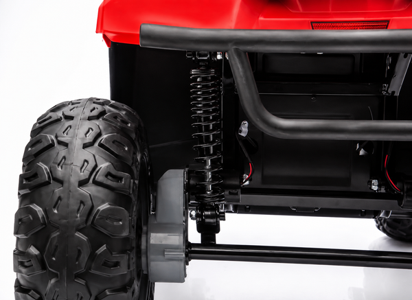 Rutas CR58 • ATV TITAN • 24 Voltios • 4 Motores • Color rojo • Llantas de hule • Asiento de cuero - Control Remoto • Hasta 8 Años • ER26