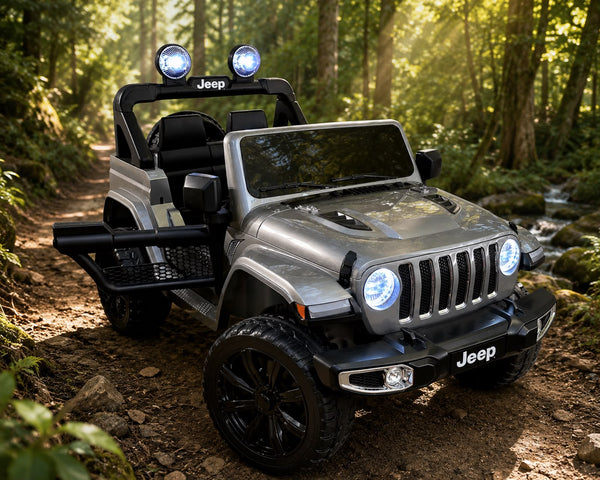 Carrito Eléctrico para niños • Jeep Leyend • Gris • 12 Voltios • Rutas Cr58 ER26