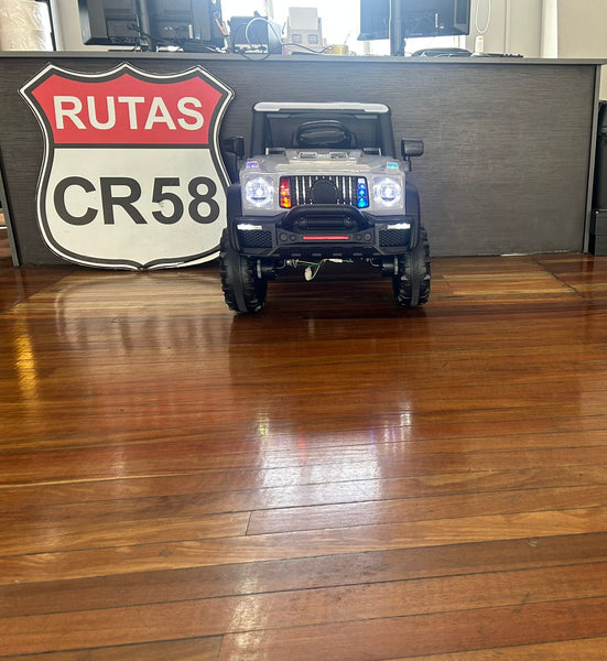 Encargo 2025 Rutas CR58 Estilo Jeep Alápi - 12 Voltios - 4 Motores - Gris - Llantas plásticas - Asiento de plástico- Control Remoto - Hasta 5 Años