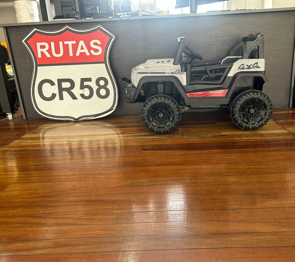 Encargo 2025 Rutas CR58 Estilo Jeep Alápi - 12 Voltios - 4 Motores - Gris - Llantas plásticas - Asiento de plástico- Control Remoto - Hasta 5 Años