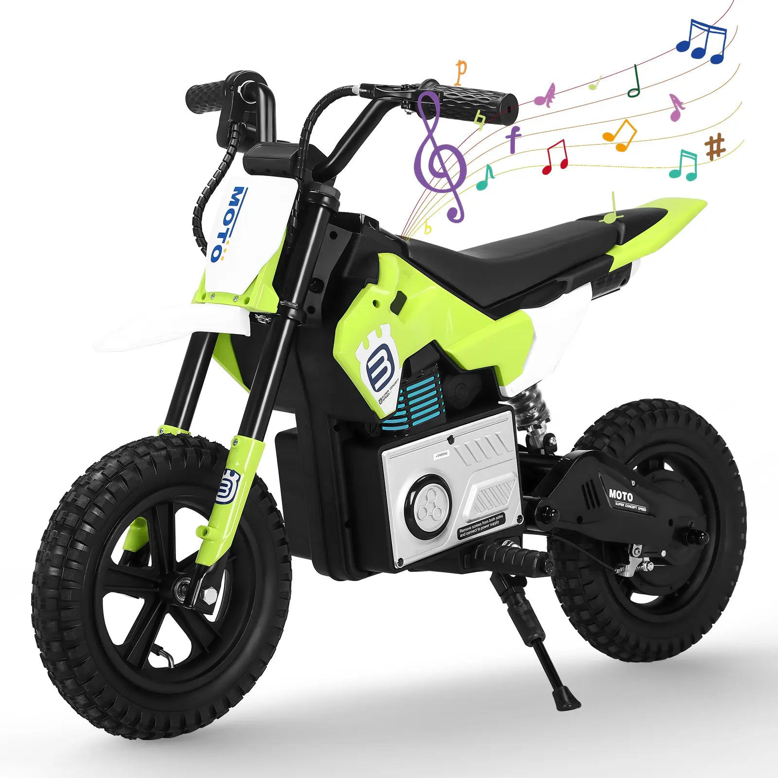 Encargo 2025 Rutas CR58 Mini Moto Cross - 24 Voltios - Verde - Llantas de hule - Asiento de cuero - Hasta 9 Años
