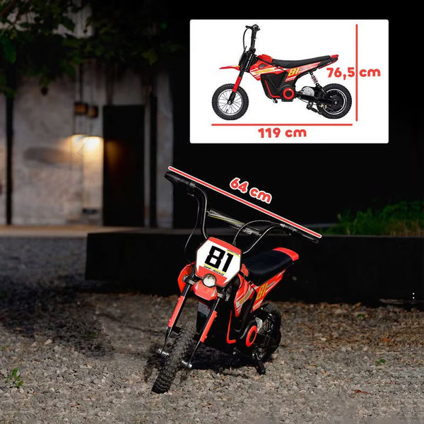 Moto Eléctrica para niños • Mx Cobra • Rojo • 24 Voltios • Rutas Cr58 ER26