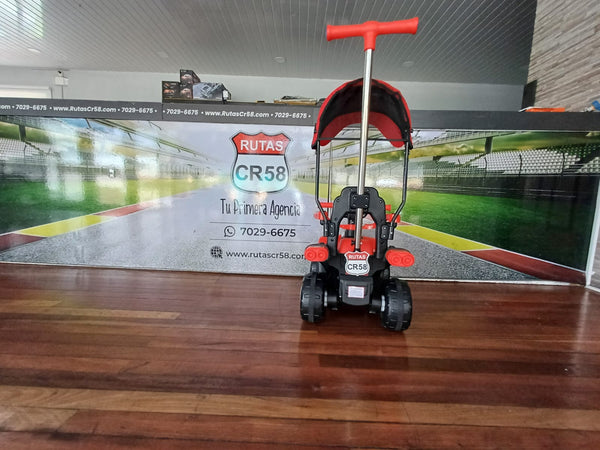 2025 Rutas Cr58 - Chispita - Color Rojo - Llantas plásticas - Asientos Plásticos - 2 Motores - Dosel - Control Remoto - Hasta los 4 años