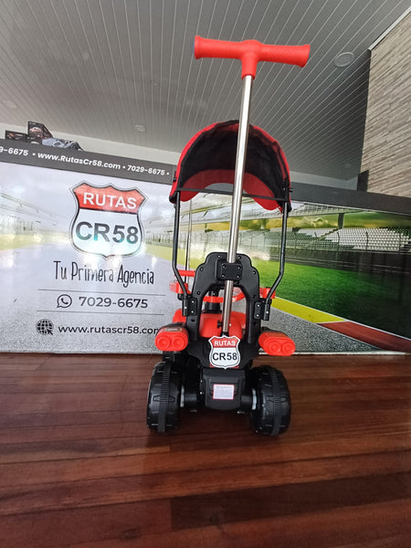 2025 Rutas Cr58 - Chispita - Color Rojo - Llantas plásticas - Asientos Plásticos - 2 Motores - Dosel - Control Remoto - Hasta los 4 años