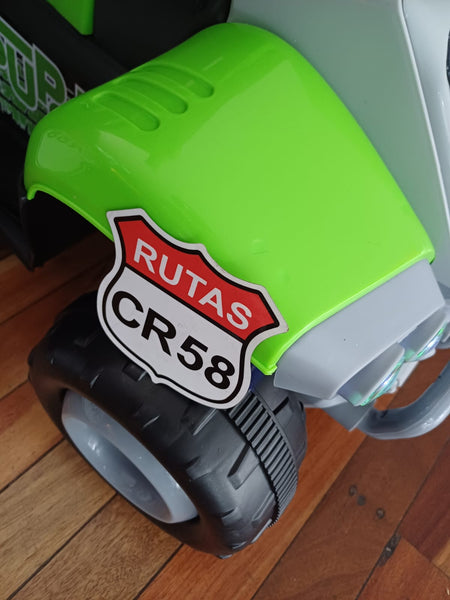2025 Rutas Cr58 - Chispita - Color Verde - Llantas plásticas - Asientos Plásticos - 2 Motores - Dosel - Control Remoto - Hasta los 4 años