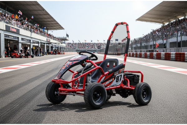 GO-KART Eléctrico para niños • Montana • Rojo • 48 Voltios • Rutas Cr58 ER26