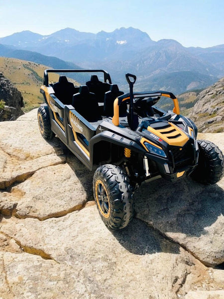 2025 Rutas Cr58 - BUGGY SUPER DOTA - Blanca - 24 Voltios - Llantas de Hule - Cuatro Asientos de Cuero - 4 motores - Hasta los 11 Años