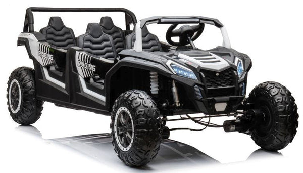 2025 Rutas Cr58 - BUGGY SUPER DOTA - Blanca - 24 Voltios - Llantas de Hule - Cuatro Asientos de Cuero - 4 motores - Hasta los 11 Años