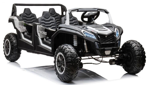 Encargo 2025 Rutas Cr58 - BUGGY SUPER DOTA - Blanca - 24 Voltios - Llantas de Hule - Cuatro Asientos de Cuero - 4 motores - Hasta los 11 Años