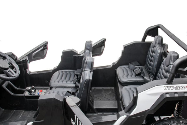 2025 Rutas Cr58 - BUGGY SUPER DOTA - Blanca - 24 Voltios - Llantas de Hule - Cuatro Asientos de Cuero - 4 motores - Hasta los 11 Años