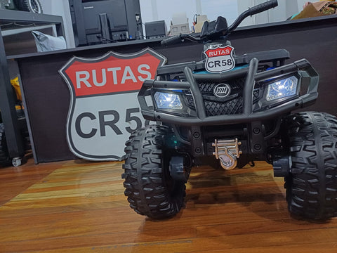 2025 Rutas CR58 • ATV TRX • Celeste • 24 Voltios • Llantas de hule• Asientos de cuero • Cuatro Motores • Hasta 8 Años.