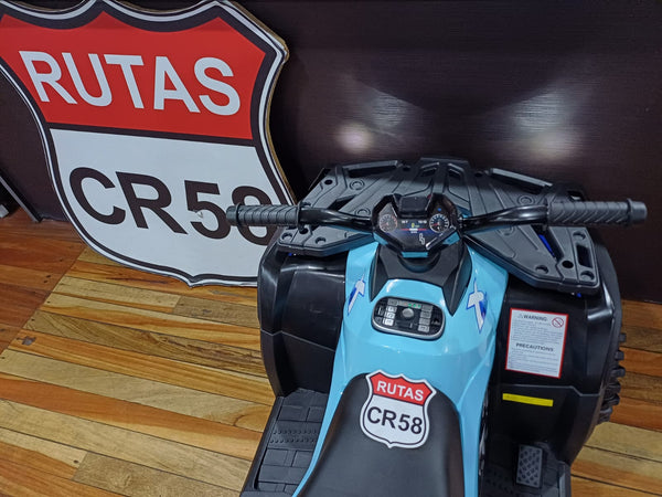2025 Rutas CR58 • ATV TRX • Celeste • 24 Voltios • Llantas de hule• Asientos de cuero • Cuatro Motores • Hasta 8 Años.